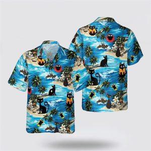 Black Cat On The Blue Beach Pattern Hawaiin Shirt Pet Lover Hawaiian Shirts 3 n3elox.jpg