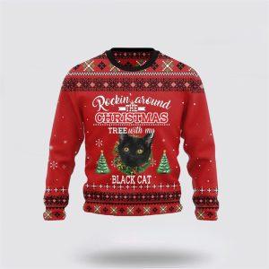Black Cat Rockin Funny Family Ugly Christmas&hellip;