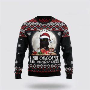 Black Cat Run On Coffee Ugly Christmas&hellip;