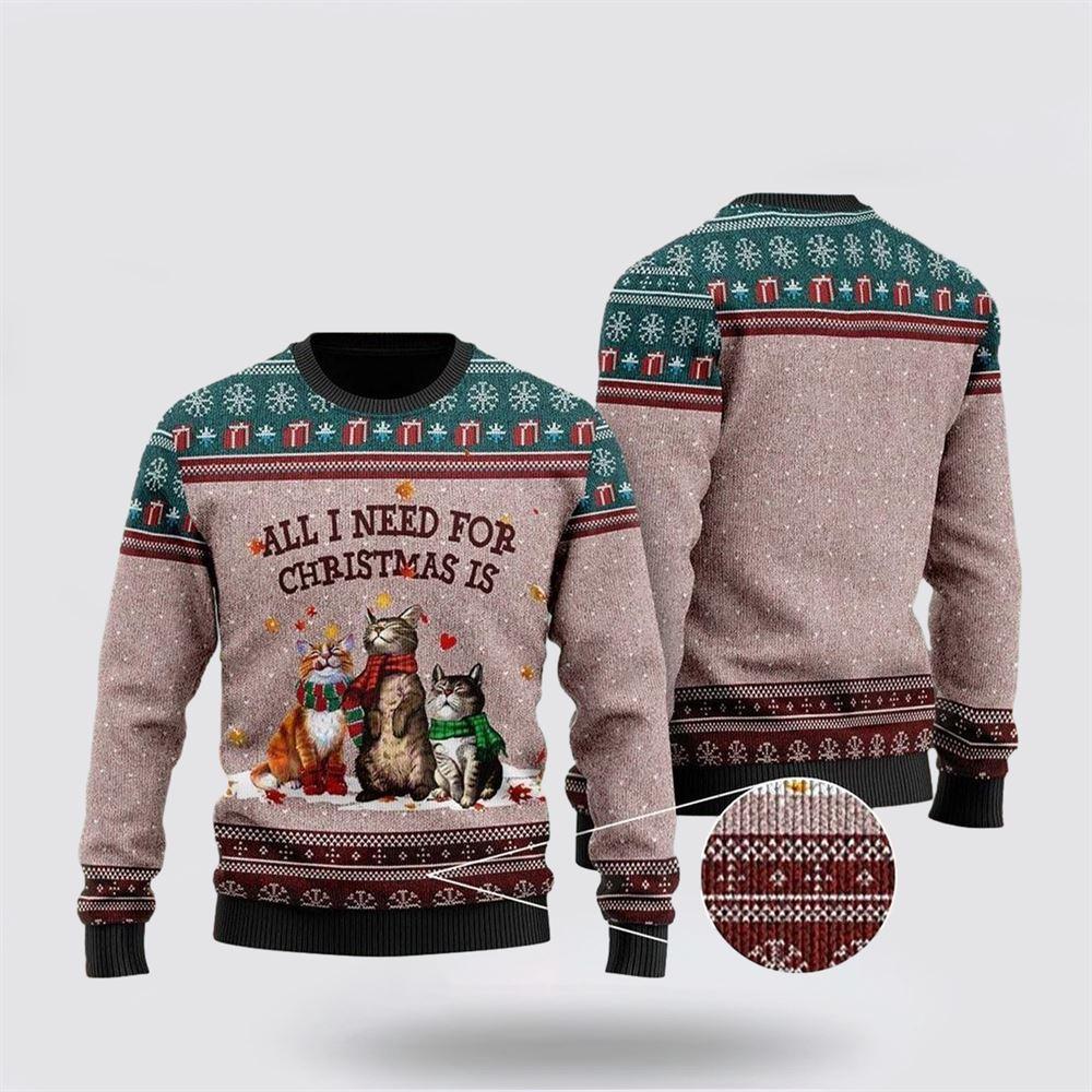 Black Cat Ugly Funny Family Ugly Christmas Sweater – Cat Lover Christmas Sweater