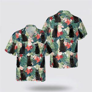 Black Cat With Green Leaves And Red Flower Pattern Hawaiin Shirt Gifts For Pet Lover 3 xnfezn.jpg
