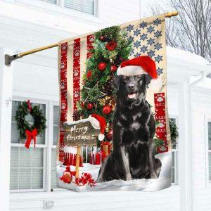 Black Labrador Retriever Dog Christmas American Flag – Christmas Flag Outdoor Decoration