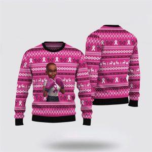 Black Queen Breast Cancer Awareness Christmas Ugly&hellip;