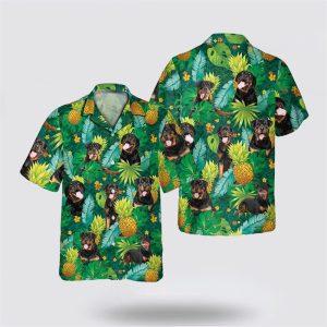 Black Rottweiler On Leaves Green Background Hawaiin Shirt Gift For Pet Lover 2 j6fymm.jpg