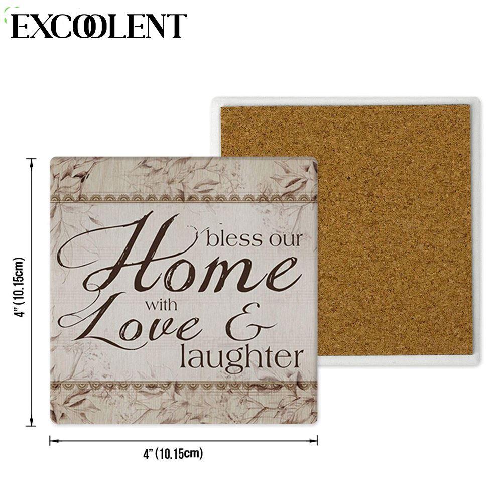 Bless Our Home With Love And Laughter Blessed Stone Coasters – Coasters Gifts For Christian