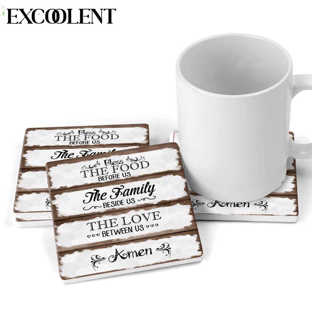 Bless The Food Before Us Stone Coasters – Coasters Gifts For Christian