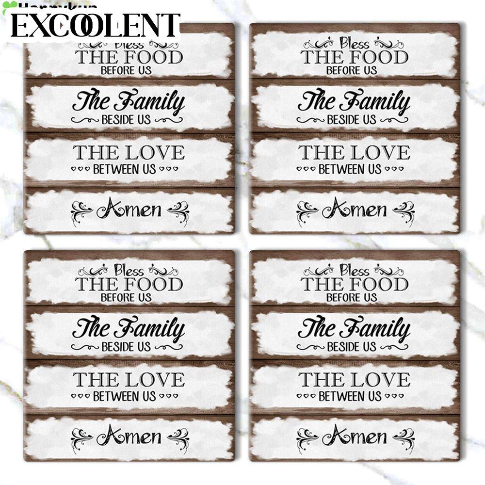 Bless The Food Before Us Stone Coasters – Coasters Gifts For Christian