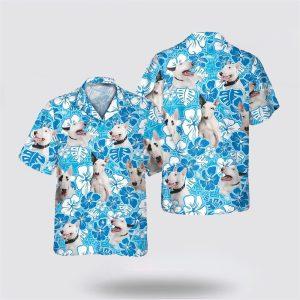 Bull Terrier Dog On Blue Background Hawaiin&hellip;