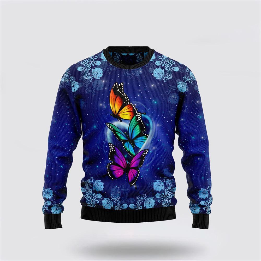 Butterfly Galaxy Ugly Christmas Sweater – Sweater Gifts For Pet Lover