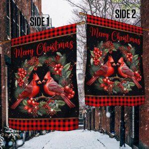 Cardinal Merry Christmas Flag – Christmas Flag Outdoor Decoration