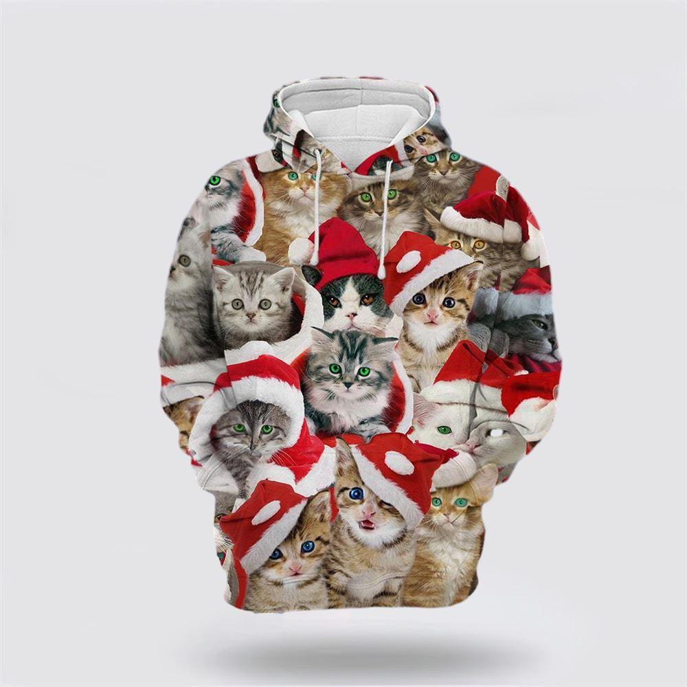 Cat Christmats 3D All Over Print Hoodie – Cat Lover Christmas Hoodie