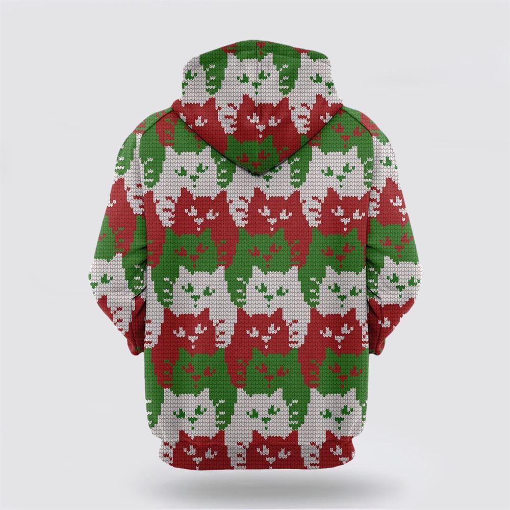 Cat Color Christmas All Over Print 3D Hoodie – Cat Lover Christmas Hoodie
