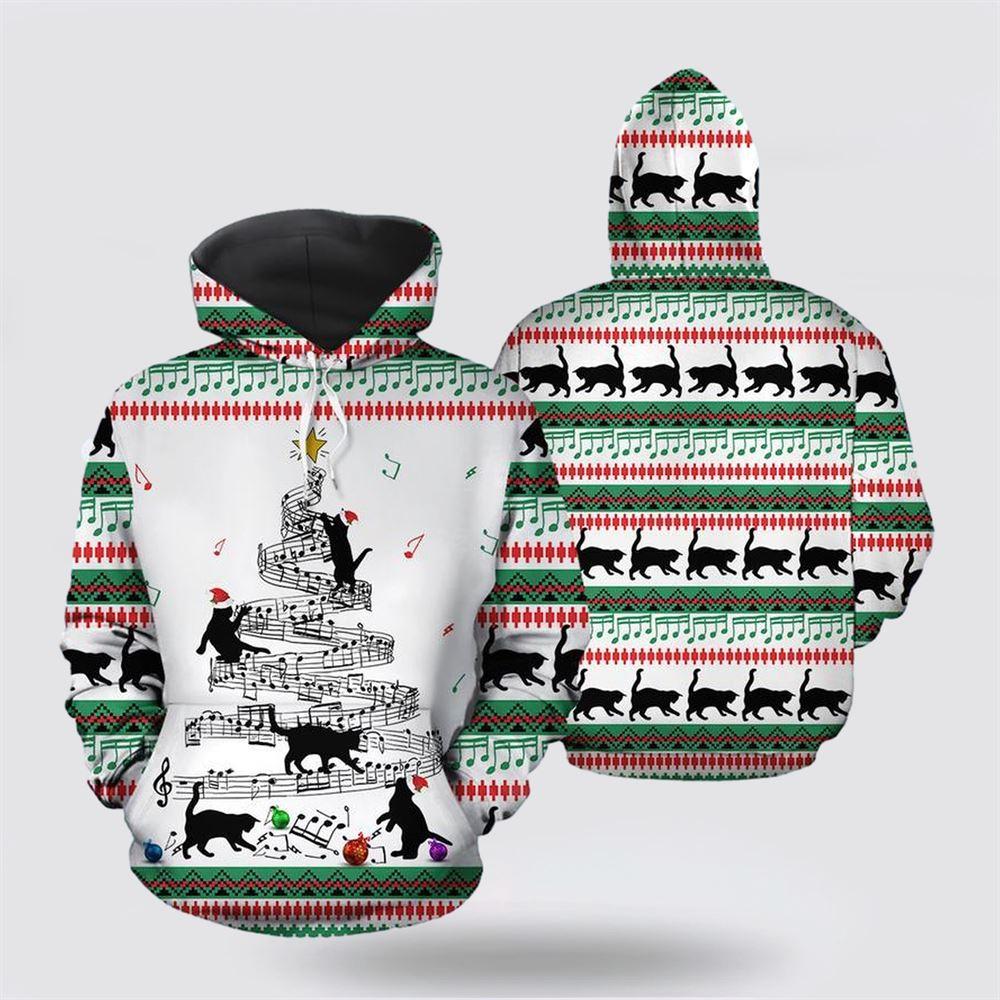 Cat Music Christmas 3D All Over Print Hoodie – Cat Lover Christmas Hoodie Cat Music Christmas 3D All Over Print Hoodie – Cat Lover Christmas Hoodie