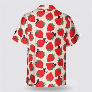 Cat On The Red Strawberry Pattern Hawaiin Shirt Pet Lover Hawaiian Shirts 3 kktotm.jpg