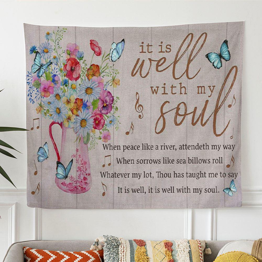 Christian Wall Art In The Morning When I Rise Give Me Jesus Butterfly Sunflower Tapestry Print – Tapestries Gifts For Jesus Lovers Christian Wall Art In The Morning When I Rise Give Me Jesus Butterfly Sunflower Tapestry Print – Tapestries Gifts For Jesus Lovers