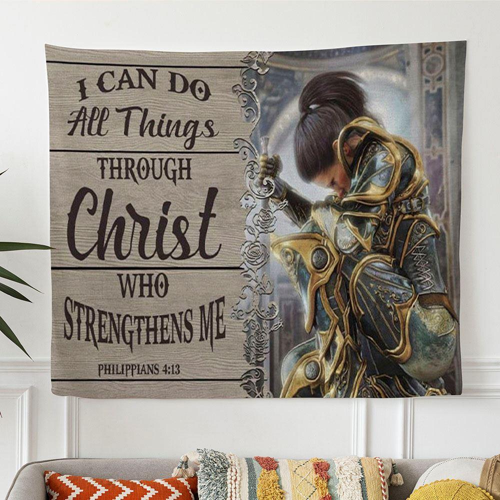 Christian Warrior Philippians 413 I Can Do All Things Through Christ Tapestry Wall Art – Tapestries Gifts For Jesus Lovers Christian Warrior Philippians 413 I Can Do All Things Through Christ Tapestry Wall Art – Tapestries Gifts For Jesus Lovers