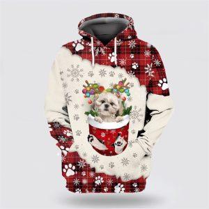 Cream Shih Tzu In Snow Pocket Merry&hellip;