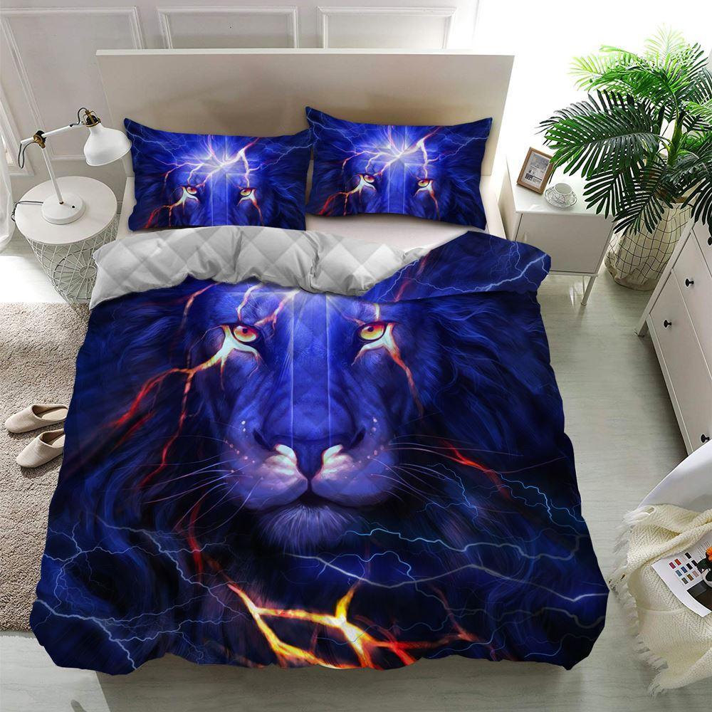 Cross and Lion Jesus Quilt Bedding Set – Christian Gift For Believers Cross and Lion Jesus Quilt Bedding Set – Christian Gift For Believers