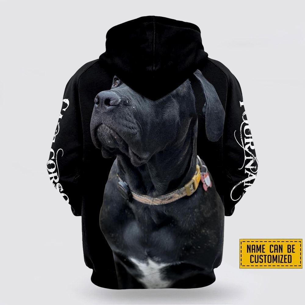 Custom Name Cane Corso Dog All Over Print Hoodie Shirt – Gift For Dog Lover