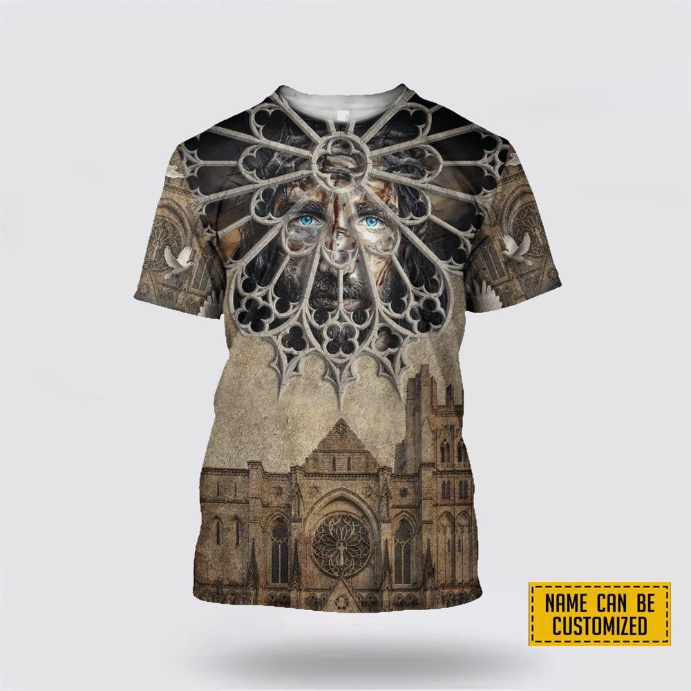 Custom Name Christian Architecture God All Over Print 3D T Shirt – Gifts For Christians