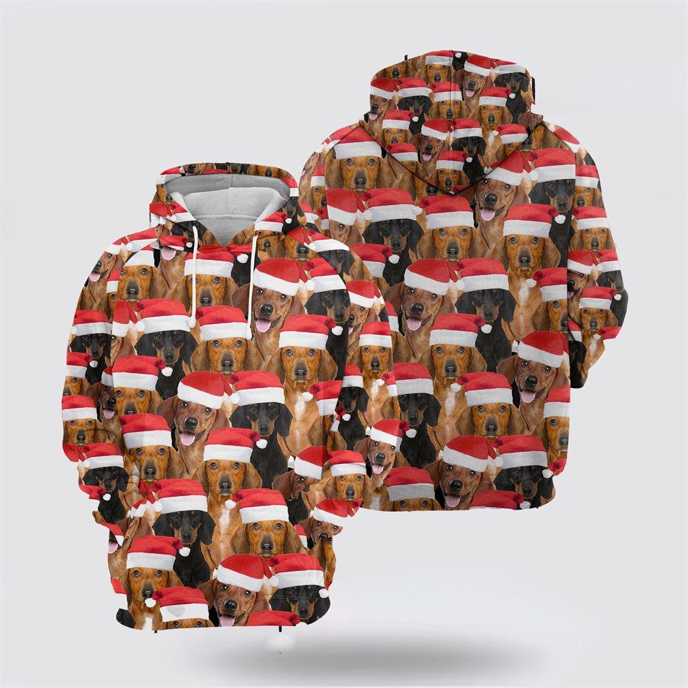 Dachshund Christmas Group All Over Print 3D Hoodie – Pet Lover Christmas Hoodie