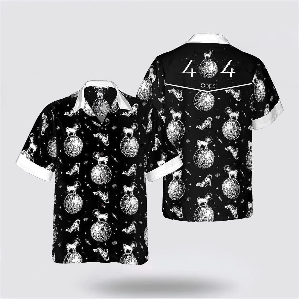 Dog On The Moon Pattern Hawaiian Shirt – Gift For Dog Lover