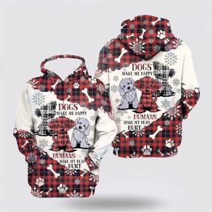 Dogs Make Me Happy Christmas Hoodie 3D&hellip;