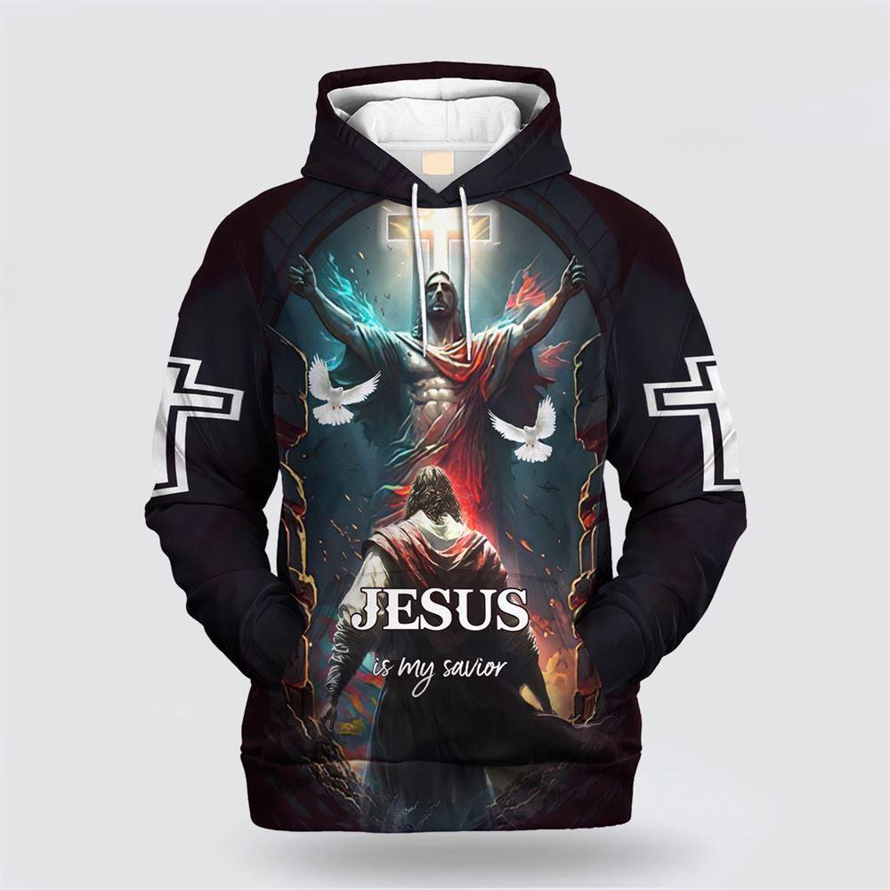 Dove Jesus Is My Savior  All Over Print Hoodie Shirt – Gifts For Jesus Lovers