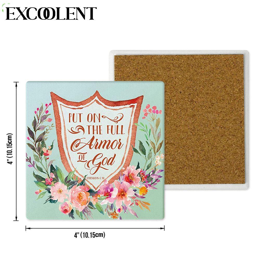 Ephesians 611 Put On The Full Armor Of God Stone Coasters – Coasters Gifts For Christian