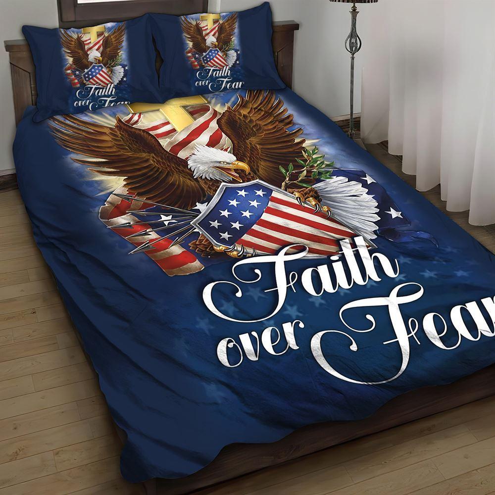 Faith Over Fear Christian Quilt Bedding Set – Christian Gift For Believers Faith Over Fear Christian Quilt Bedding Set – Christian Gift For Believers