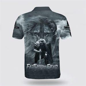 Faith Over Fear Lion Warrior Polo Shirt&hellip;