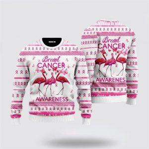 Flamingo Breast Cancer Awareness Ugly Christmas Sweater&hellip;