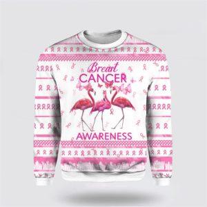 Flamingo Breast Cancer Awareness Ugly Christmas Sweater&hellip;