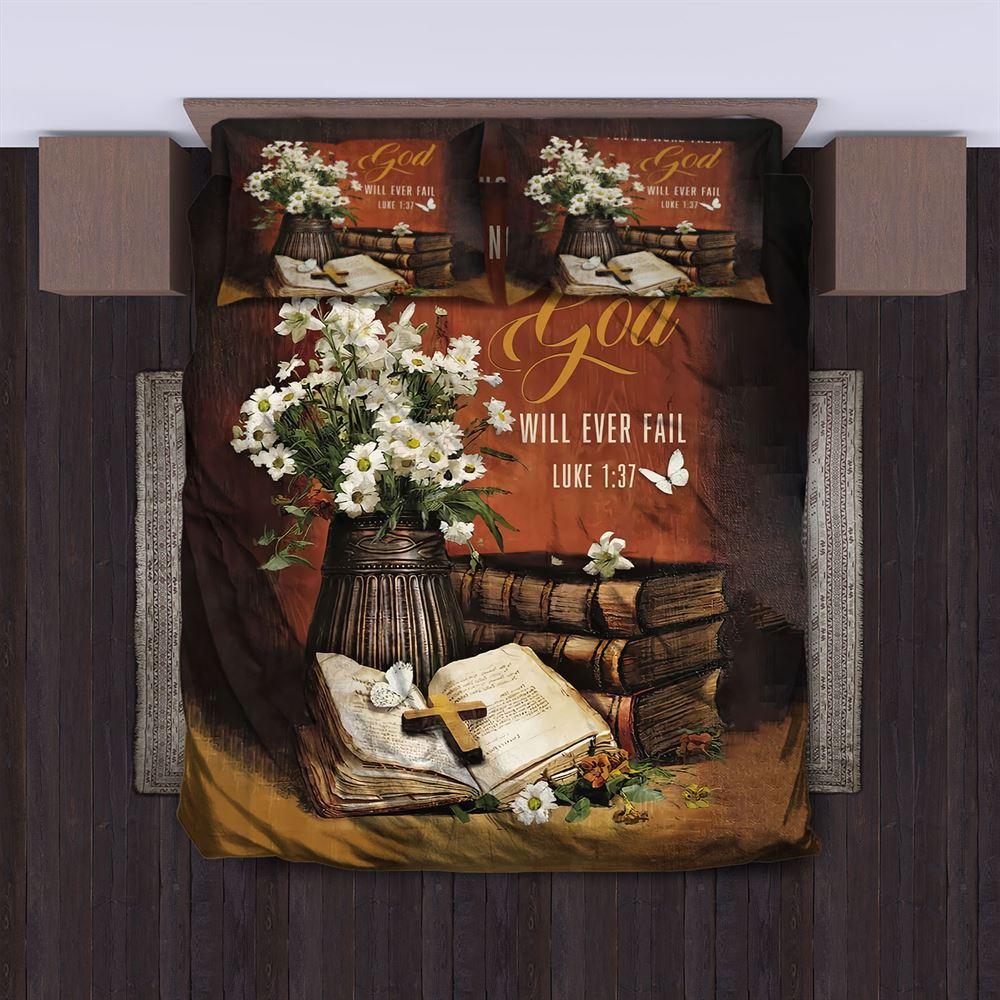 For No Word from God Will Ever Fail Luke Christian Quilt Bedding Set – Christian Gift For Believers For No Word from God Will Ever Fail Luke Christian Quilt Bedding Set – Christian Gift For Believers