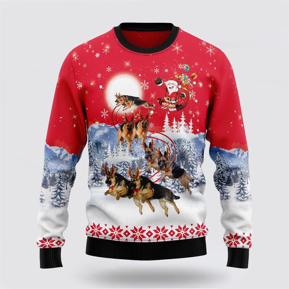 German Shepherd Santa Claus Ugly Christmas Sweater – Christmas Gifts For Frends