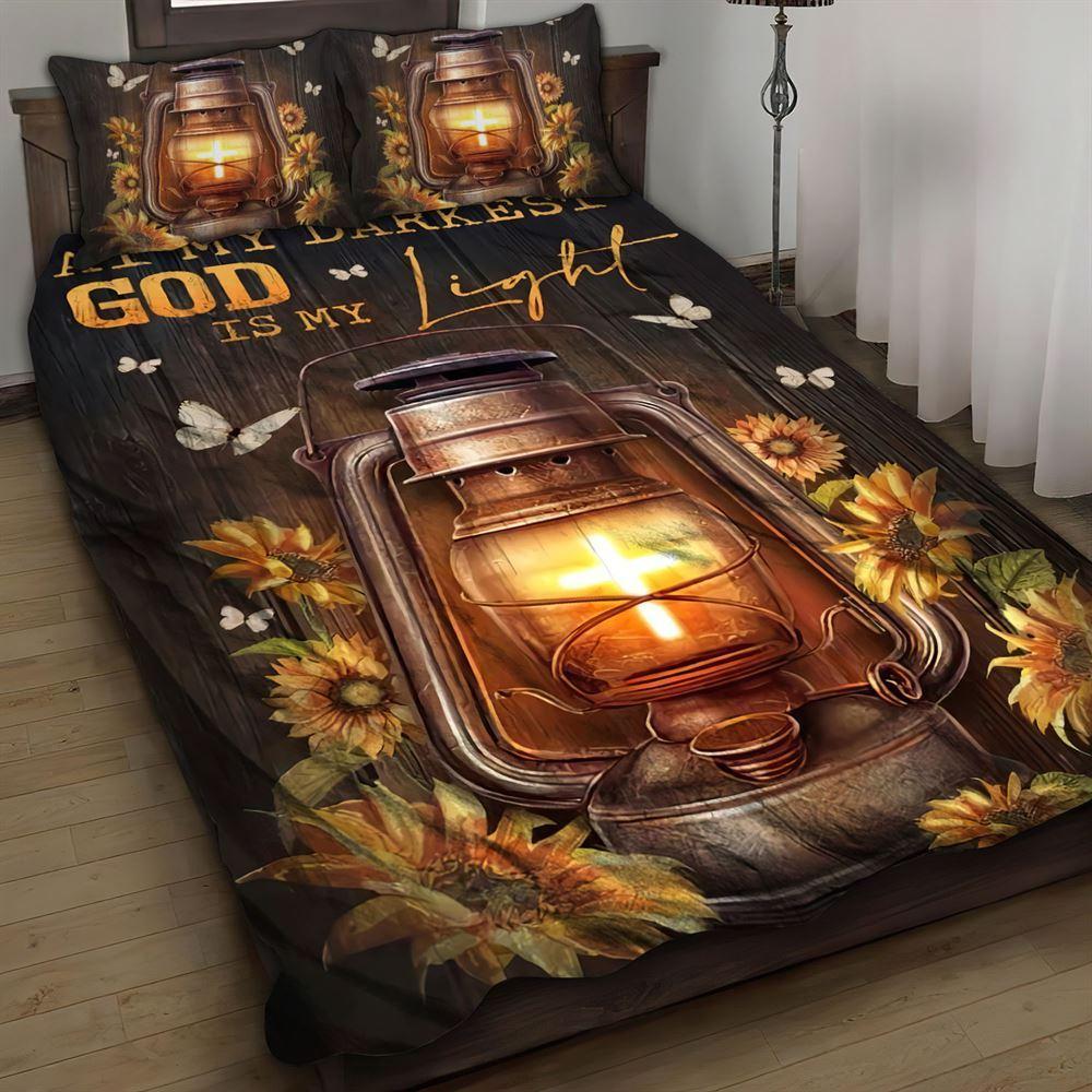 God Is My Light Christian Quilt Bedding Set – Christian Gift For Believers God Is My Light Christian Quilt Bedding Set – Christian Gift For Believers