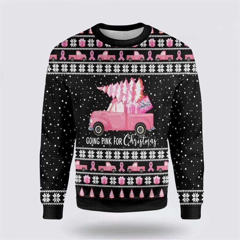 Going Pink For Christmas Breast Cancer Awareness Ugly Christmas Sweater – Christmas Gifts For Survivors