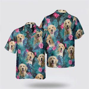 Golden Dog Leaves Tropic Pattern Hawaiian Shirt&hellip;