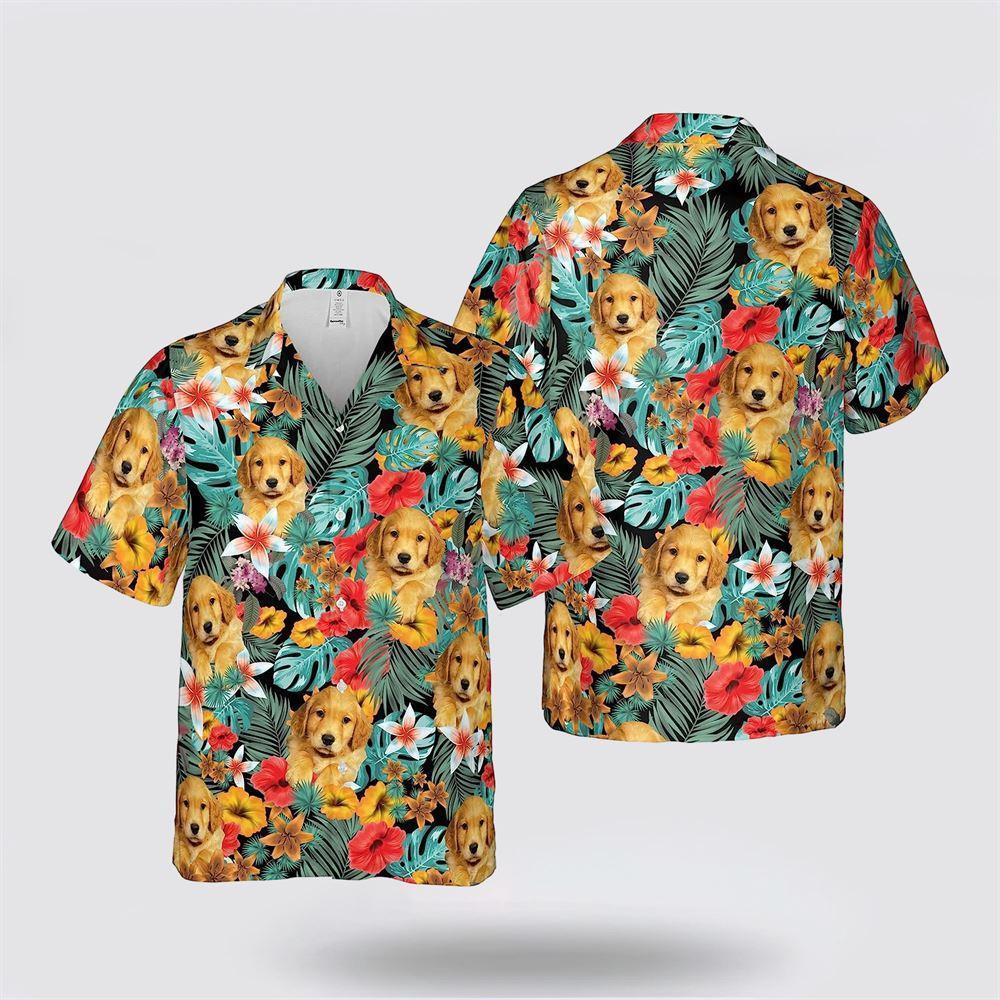 Golden Retriever Dog With Flower Tropic Hawaiin Shirt – Gift For Pet Lover