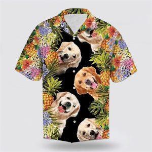 Golden Retriever Dog With Funny Face Hawaiin&hellip;