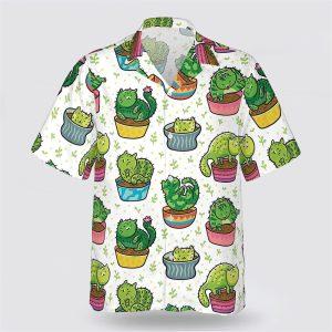 Green Cat Cactus Pattern Hawaiin Shirt –&hellip;