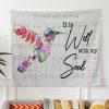 Hummingbird Flowers I Will Walk By Faith Even When I Cannot See Tapestry Wall Art – Gifts For Christians