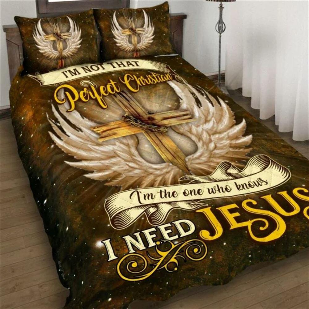 I Need Jesus Quilt Bedding Set – Christian Gift For Believers