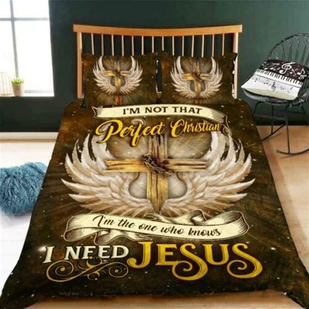 I Need Jesus Quilt Bedding Set – Christian Gift For Believers