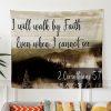 I Will Walk By Faith Even When I Cannot See Sunflower Tapestry Wall Art – Gifts For Christians