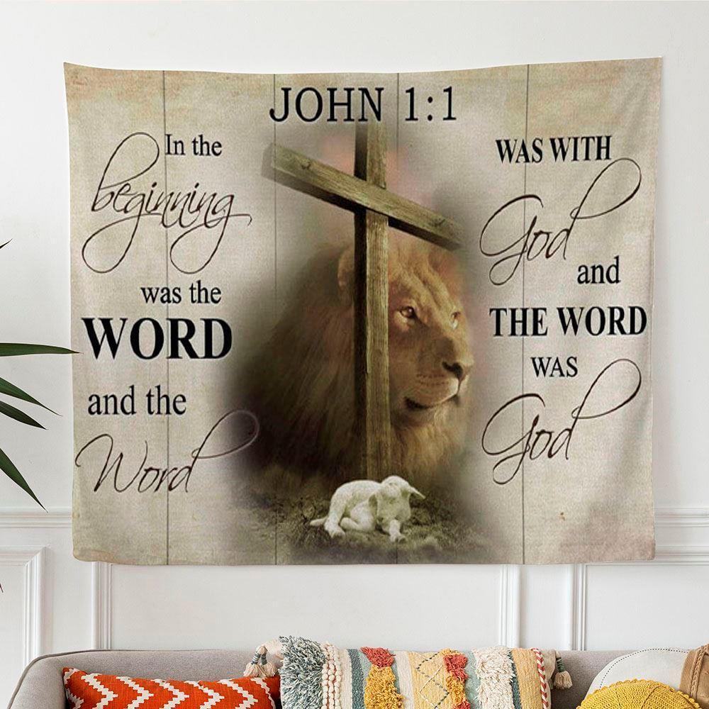 In The Beginning Was The Word John 11 Bible Verse Tapestry Wall Art – Gifts For Christians In The Beginning Was The Word John 11 Bible Verse Tapestry Wall Art – Gifts For Christians