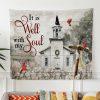It Is Well With My Soul Farmhouse Style Tapestry Wall Art – Gifts For Christians