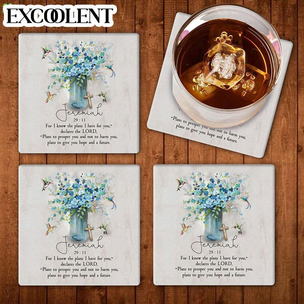 Jeremiah 2911 Niv Hummingbird Flowers Stone Coasters – Coasters Gifts For Christian