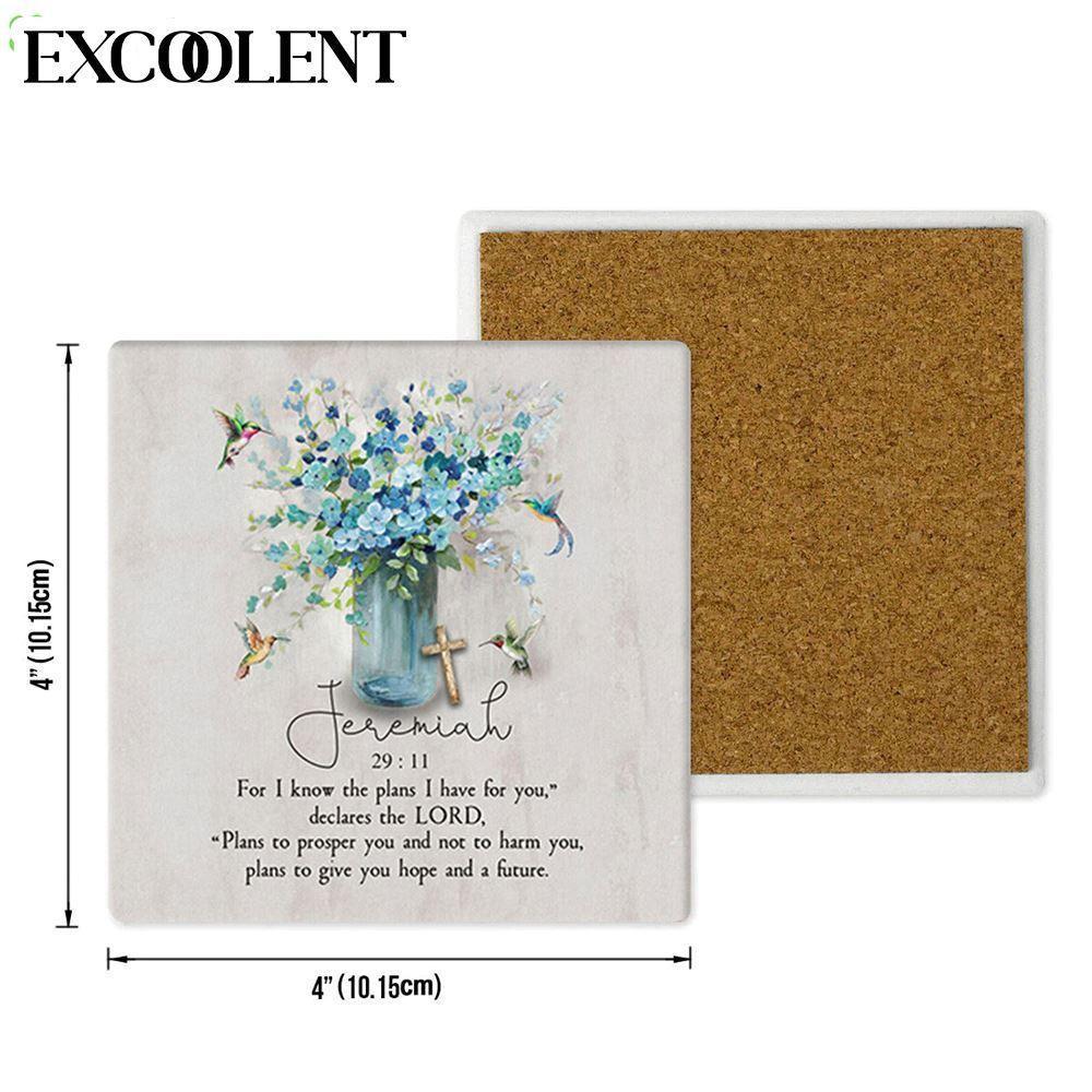 Jeremiah 2911 Niv Hummingbird Flowers Stone Coasters – Coasters Gifts For Christian