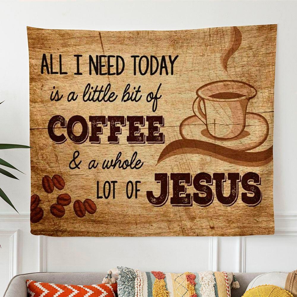 Jesus And Coffee Tapestry Wall Art – Gifts For Christians Jesus And Coffee Tapestry Wall Art – Gifts For Christians